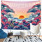 LOMOHOO Wandbehang, groß, Ozeanwelle, Orange, Wandteppich, Sonnenuntergang mit Wandkunst, Natur, Heimdekorationen für Wohnzimmer, Schlafzimmer, Dekor