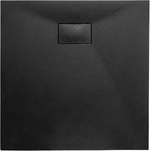 Thermopanel SMC Black Shower Trays Base Slate Stone Effect Textured Non Slip – 1700 x 800mm
