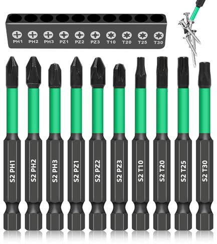 Cexovo Juego de Destornilladores 10 Piezas Puntas Destornillador Impacto Juego de Puntas Triangulares de 70 mm para Diy Hogar Reparación de Bicicletas