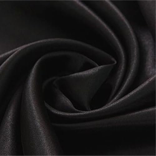 Blausky 3m x 150cm Satin Stoff,Seidiger Futterstoff Meterware aus Polyester Satinstoff Dekostoff Glänzender Stoff zum Nähen für Kostümen Bekleidung Hochzeitskleider Schleife Tischdecken,Schwarz