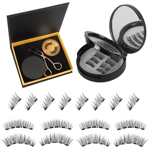 Magnetische Wimpern - 16 Stück Wimpern Magnetisch - Wiederverwendbare Magnetische Wimpern Ohne Eyeliner - Magnetwimpern