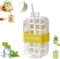 Ice Cube Bottle Tray with Lid, 2 in 1 Water Bottle Ice Cube with Straw, 2025 New One-Touch Ice Release & No Touching,Ice Cube Making Bottle for Freezer,Coffee, Juice,and Beverages (White, 800ml)