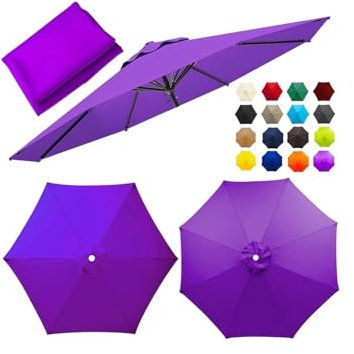 Chinimon Toldo de Recambio de Sombrilla 2/2.3/2.5/2.7/3/3.5 Metros, tela de Repuesto Para Sombrilla 6/8 Varillas, Protección UV Toldo de Repuesto Para Parasol de Poliéster para Exteriores