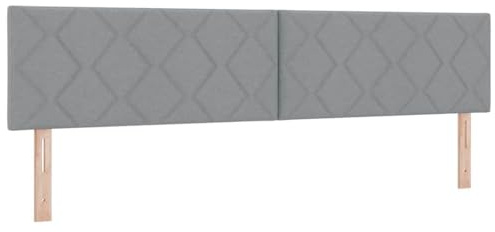 vidaXL Fabric Headboard Geometric Light grey 200 cm Fabric, Adjustable, Modern Rectangular Upholstered Headboard, Stylish Space-Saving Design for Contemporary Bedroom Furniture