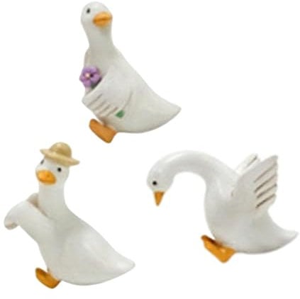 getuse 3X Duck Statues Yard Decoration Resin Duck Sculptures Animal Figurines for Garden Balcony Fence Planter Pot Hanger