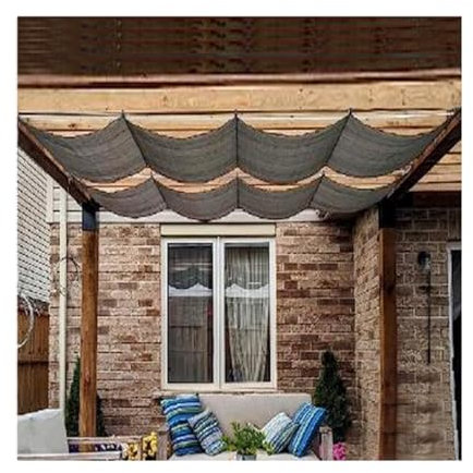 HDPE Techo Cubierta De Sombra，Toldo retráctil personalizado for pérgola,toldo retráctil con cuerda deslizante,transpirable,con filtrado de luz,ajustable，for pérgola,patio(W1.1*L15m/W3.60*L49.21ft)