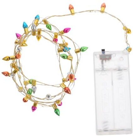 Operitacx Miniature Led Christmas String Lights Globe Bulbs for Dollhouse Decoration Battery Operated Fairy Lights for Festive Holiday Decor 10-piece Set