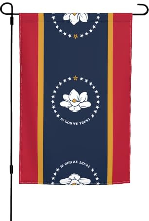 Hofflagge, 30,5 x 45,7 cm, Mississippi-Staatsflagge, bedruckt, Garten, dekorative Flagge, Terrasse, Balkon, Hinterhof, Rasen dekorative Flagge