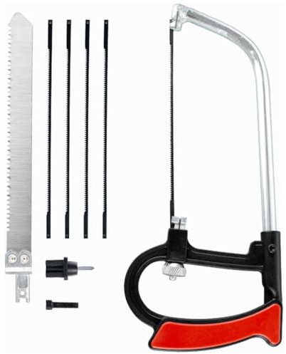 Mini Hacksaw Set, Multifunctional Universal Metal Saw Blades with Interchangeable Blades,Mini Hand Saws Woodworking Tool Can Be Used as a Fretsaw, Jigsaw, Pruning Saw