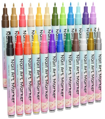 Nagellack Stift - anhaltend wasserfest mit 24 Farben - Zeichenstift für Nageldesign für Damen | Für Reisen, Geschäftsreisen, und