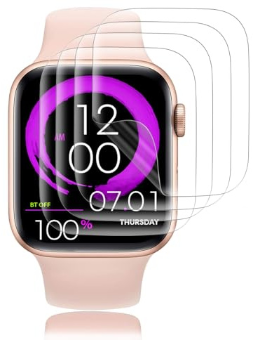 VideoSecu 4 Pièces Verre Trempé pour Apple Watch Series 11 46mm Protection écran - Film de protection TPU auto-réparateur, Protection Écran 3D, Toucher Sensible, Sans Bulles 11 46mm Vitre Protection