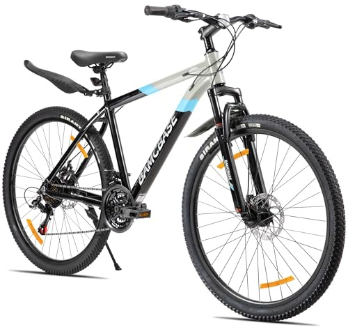 HILAND Rockford Mountainbike 26/27,5 Zoll MTB Herren & Damen, 21 Gang Fahrrad mit Scheibenbremse für Männer Frauen, Aluminium Rahmen Hardtail, Unisex Erwachsenen Fahrrad
