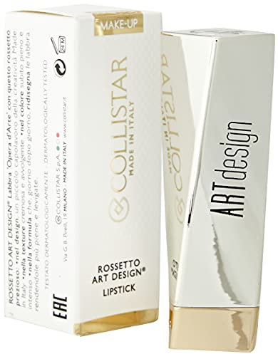 Collistar Rossetto Art Design, n. 16 Rubino, Rossetto cremoso dal colore pieno e vibrante, Formula con estratto di bacche rosse per un'azione anti-rughe e labbra piene e levigate, 3,5 ml