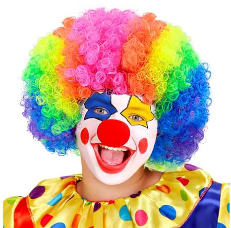 W WIDMANN MILANO Party Fashion 74590 - Kinderperücke Clown, bunt, Zirkus, Mottoparty, Karneval