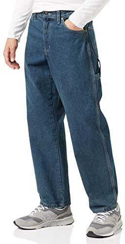 Dickies Jeans da Carpentiere da Uomo con vestibilità Comoda, Tinta Cachi, 33W x 30L