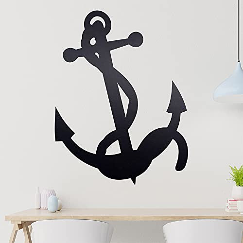 Anker mit Leine Wandtattoo in 6 Größen - Wandaufkleber Wall Sticker - Dekoration, Küche, Wohnzimmer, Schlafzimmer, Badezimmer