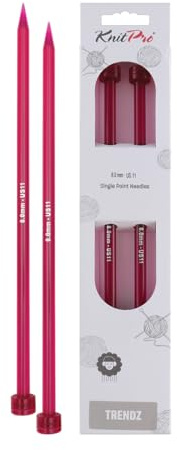 KnitPro Trendz Single Pointed Needles 12 (30cm) | 8.00mm