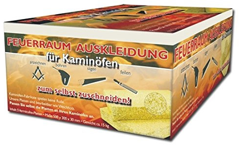 Feuerraumauskleidung Brennraumplatten 5x Platten 30 mm Vermiculite Ofen