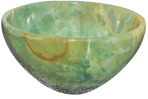 FASHIONZAADI Cuenco Tallado A Mano De Piedra Para Equilibrio De Chakras, Energía De Piedras Preciosas, Decoración De Mesa Para El Hogar, Curación De Reiki (Aventurina Verde)