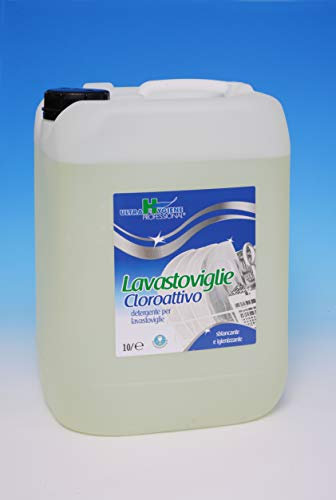 Detergente Icefor UHP Lavastoviglie Cloroattivo, detergente liquido cloroattivo per macchine lavastoviglie professionali, 10 L