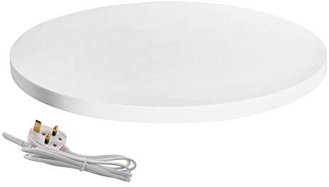 fotoconic White Electric Motorized Rotating Turntable Display Stand, 24 Inch / 60cm Diameter, 180 Lb Centric Loading for Shop Display