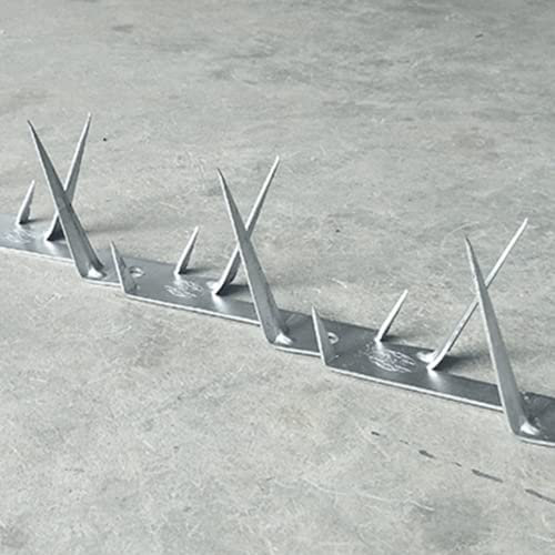 Clous épineux en acier inoxydable, balcon antivol galvanisé, clôture anti-escalade avec anti-vol pointu, clous épineux anti-escalade, tôle de fer barbelé-Pointe moyenne en acier inoxydable 1,25 m
