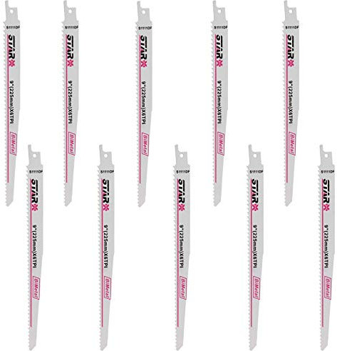 Stichsägeblatt-Set 10-teilig 6T Stichsägeblätter Bajonett Säbelsägeblätter für Holz Kunststoff und Metall