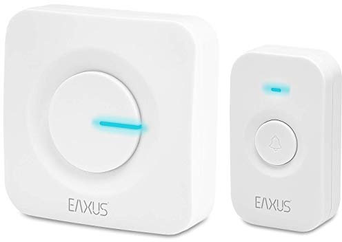 Eaxus® Funk Türklingel - Kabellose Funkklingel, 52 Melodien, LED Anzeige, IP56 Wasserdicht, für Steckdose, Weiß