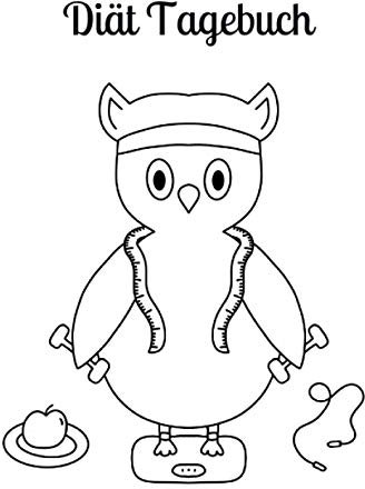 Diät Tagebuch: Abnehmtagebuch zum Ausfüllen. Essensplaner. Eulenmotiv.
