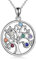 YFN Collier Arbre de vie Argent Sterling Pendentif 7 Chakra Bijoux Arbre Cadeaux pour Femme Fille (Pendentif)