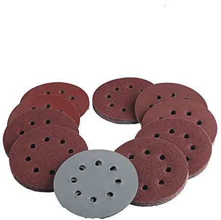 Lot de 50 disques abrasifs ronds de 125 mm à huit trous Grain 80-3000