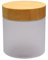 QUUPY LGM42360 1 pot vide de 250 ml rechargeable en PET givré, conteneurs d'échantillons produits cosmétiques avec doublure et couverture bambou écologiques, utilisées dans les crèmes lotions, 50