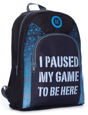 ThePyjamaFactory I Paused My Game To Be Here Boys Girls Gaming Backpack Gamer Rucksack Kids School Bag
