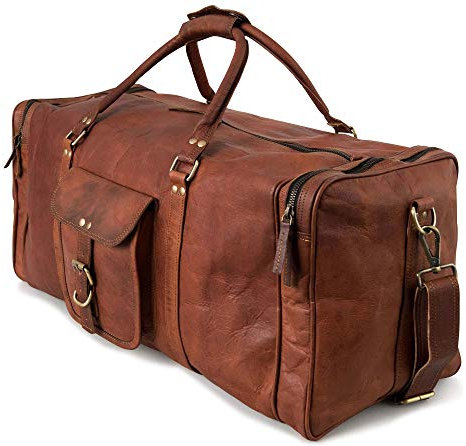 Berliner Bags Vintage Weekender New York XL aus Leder, Reisetasche für Damen und Herren - Braun