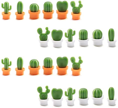 aupawdy 24 Pièces Aimant Cactus,Plantes Succulentes Mignonnes Aimants pour Maison Armoires de Bureau Tableaux Blancs et Photos Cactus Magnet