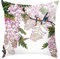 EHOMERY Kissenbezüge Jugendzimmer Kissenhülle Landhausstil Blumenvögel Samt Zierkissenbezüge Kissenbezüge Terasse Kissenhülle Wasserdicht Wohnzimmer Sofa Dekoration Weiß Lila 16X16 Inches