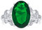Personalisieren Sie Fleur De Lis Pave Accent AAA CZ Estate Vintage Style Großer Ovaler Solitär 7Ct Cubic Zirconia Simulated Emerald Green Cocktail Statement Ring Für Frauen Versilbert Anpassbar