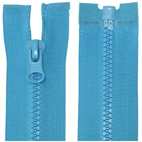 Aerzetix - C63879 - Set di 2 Cerniere Lampo iniettate N°3 65cm separabili - tiretto Decorativo - cursore in Metallo - Colore Blu Marino - Rete Scorrevole Cucito Abbigliamento merceria Giacca