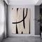 GEMMII Beige und Schwarz Abstrakter Druck auf Leinwand, Wandkunst, Leinwand Bilder XXL, Elegantes, minimalistisches Wanddekorationsposter für Wohnzimmer, 80 x 120 cm, rahmenlos