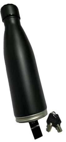 Botella de almacenamiento segura de acero inoxidable para guardar llaves, 750 ml de capacidad, color negro
