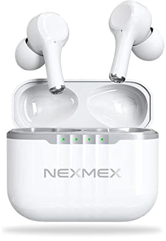 NEXMEX Kopfhörer ANC Earbuds Bluetooth 5.2 In-Ear Kabellos kompatibel mit Huawei P60 / P60 Pro / P60 Art Hi-Fi Stereo Wireless Noise Cancelling Headset Ladebox Anrufe ENC, Farbe:Weiss