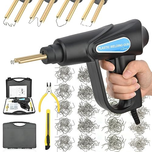 SHAVINGFUN Plastic Welding Machine,Car Bumper Crack Repair Kit,1000 Pieces Hot Stapler Plastic Welding Machine,70W Welding Repair Machine for Car Bumper/Car Parts/Kayak/Canoe