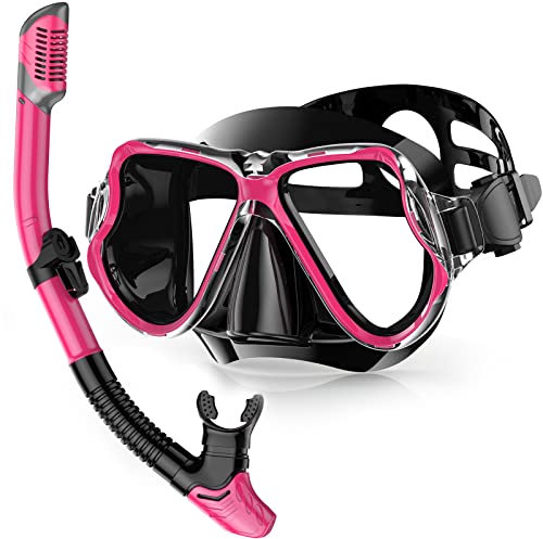 QcoQce Schnorchelset Erwachsene mit, Anti-Fog-taucherbrille und Dry Schnorchel