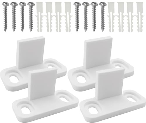 Baluue Guida Pavimento Per Porta Scorrevole Guida Inferiore Per Porta Della Stalla Fermo Oscillante Delle Guide a Pavimento Per Porte Singole E Bypass 4 Pezzi Con 8 Viti E 8 Tubi Di Sospensione