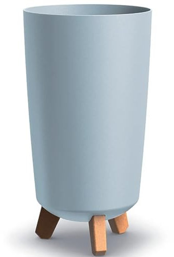 B2C Round Gracia Style Planter With Legs Tall Plant Pot Indoor Outdoor Garden Decor (Light grey)