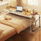 SZITW Table de lit avec roulettes Extensible de 140 à 210 cm, Mobile, Chariot pour Ordinateur Portable, Peut être surélevé de 65 à 95 cm, Table d'ordinateur roulante au-Dessus du lit, Table de soi