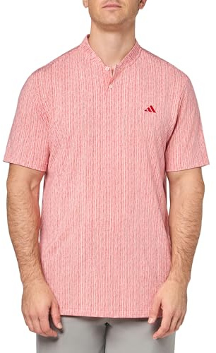 adidas Ultimate365 Polo à Rayures pour Homme, Rose Sable/Rouge écarlate, XXL