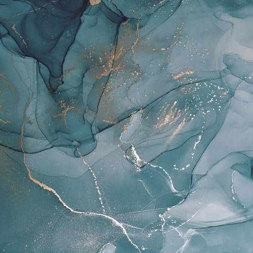 UNIK Nordic Vliestapete BxH: 300x250 cm mit edlem XXL Foto Design, Fototapete mit Stein-Dekor und Marmor-Optik, Premium Tapete mit 180g/m2 Stärke für leichtes Verarbeiten, Aquarell blau