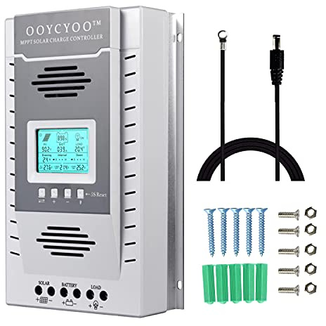 OOYCYOO 100A Solarladeregler MPPT 12V/24V Max PV Eingangsspannung 100V, LCD Display Solar Laderegler für Belüftete Versiegelte Gel NiCd Lithium Batterie