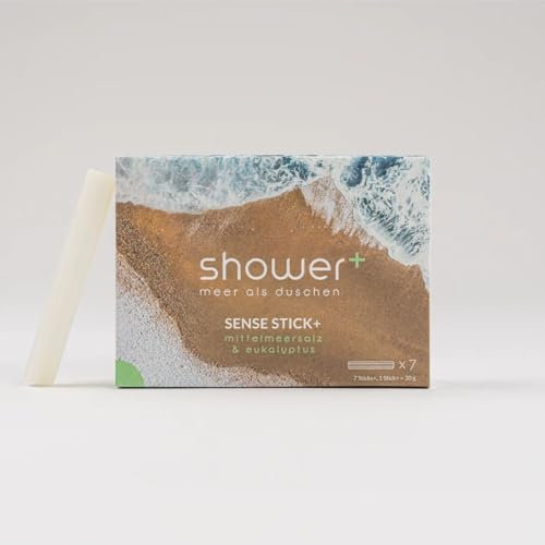 shower+ Salzdusche Sticks+ | 7er Pack Sense Stick+ | Mittelmeersalz & Eukalyptus